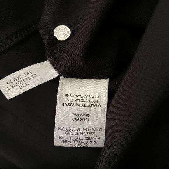 DKNY Jeans Brand Black Ponte Pants With Back Pockets Size 2X - Picture 6 of 10